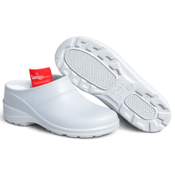 Buty Cloack Lemigo – lekkie obuwie pracownicze w kolorze białym do szpitali i zakładów produkcyjnych.