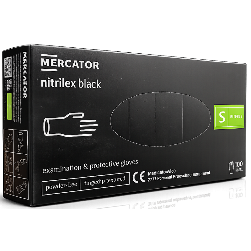 Nitrylex Rękawiczki nitrylowe  czarne 100szt Biochem24