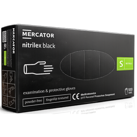 Nitrylex Rękawiczki nitrylowe  czarne 100szt Biochem24