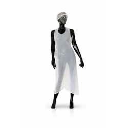 Fartuch foliowy L biały LDPE 0,40 μm – jednorazowy fartuch ochronny z atestem PZH | Biochem24