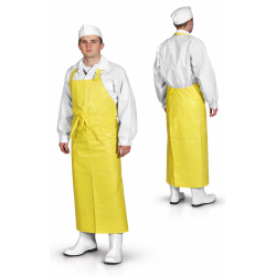 Fartuch rozbiorowy typ A+ żółty – wodoochronny fartuch ochronny z regulacją do przemysłu spożywczego