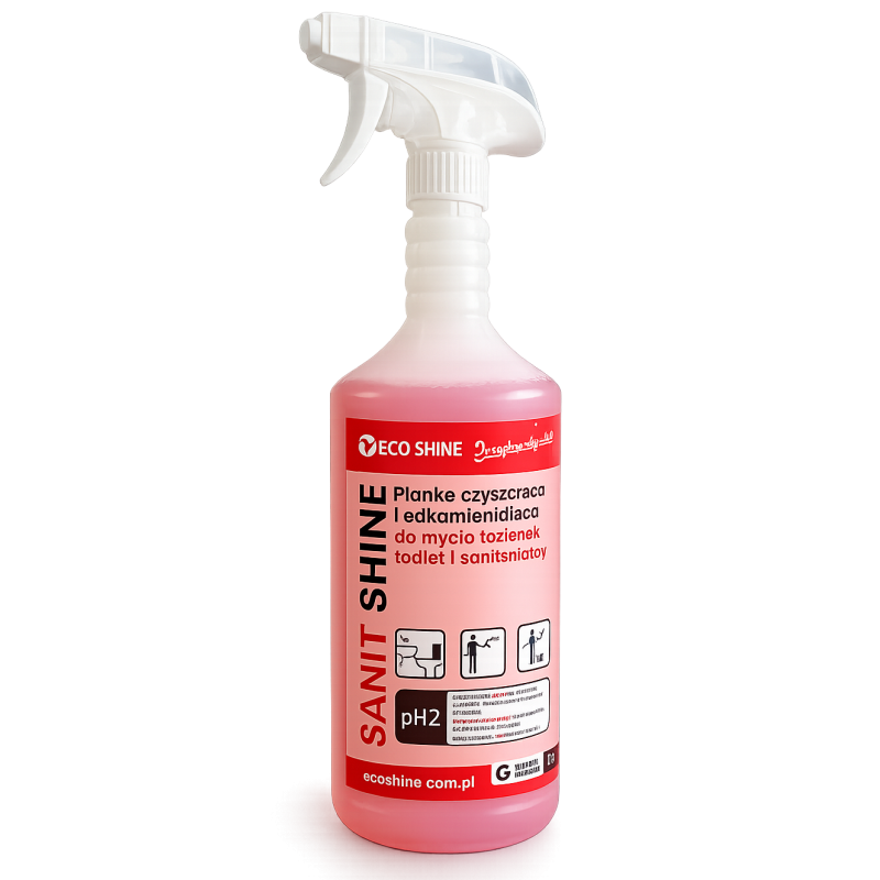 SANIT SHINE 1L Pianka czyszcząco-odkamieniająca do łazienek Biochem24