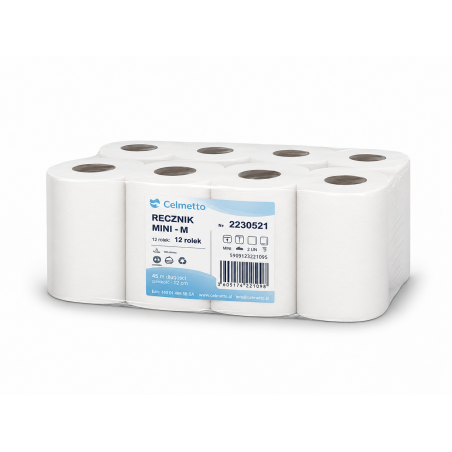 Ręcznik MINI CALMETTO 2W Celuloza 12 Rol 50m 21,5x19cm