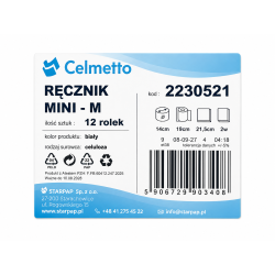 Ręcznik MINI CALMETTO 2W Celuloza 12 Rol 50m 21,5x19cm