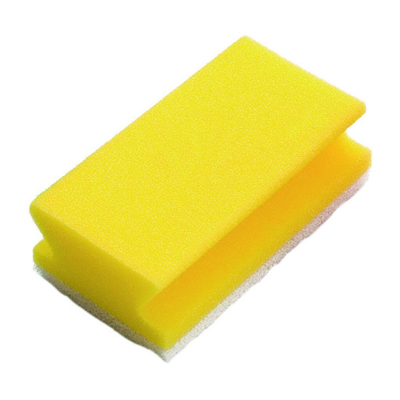 Gąbka z białym nierysującym padem TASKI Scourer Non Abrasive 10x - 14 x 8 cm - Żółty -
