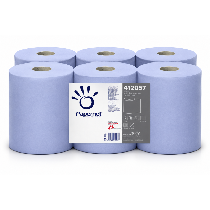 Ręczniki w Roli Autocut Papernet 412057 2W 140m Niebieskie Makulatura