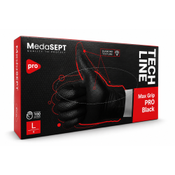 Rękawiczki nitrylowe Medasept Max Grip Pro Black Tech Line