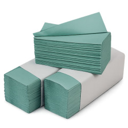 Ręczniki Składane ZZ Zielone 1W Makulatura 4000szt 23x25cm